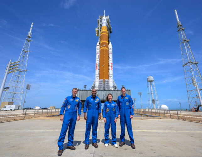 NASA fuels rocket to launch astronauts on the first lunar trip in half a century